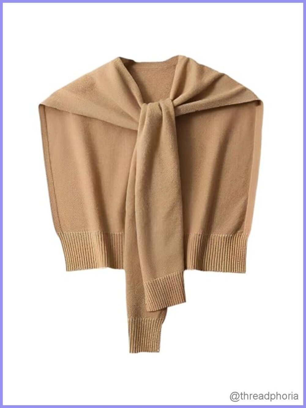 Sweater Knit Shawl Wrap Knotted Poncho Cape Scarf Shoulder Top